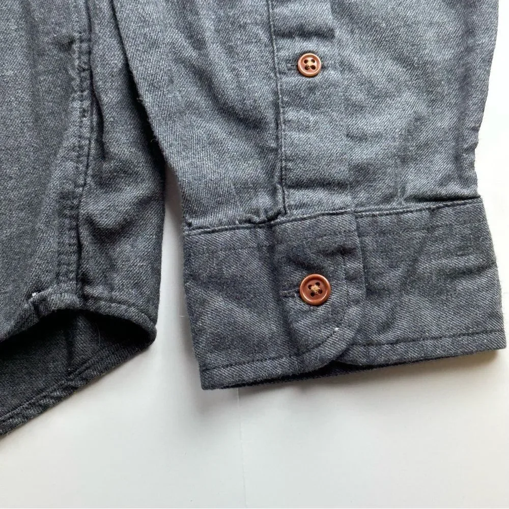 J.Crew Men’s SZ XL Slim Gray Button Down Shirt Brushed Cotton Flannel Classic